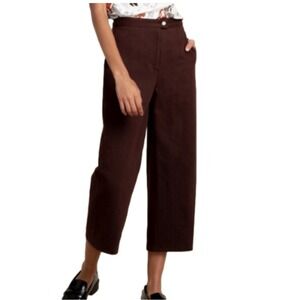 WHERE MOUNTAINS MEET Size 4 Maroon Cropped Wide leg High Waist Trouser Pants